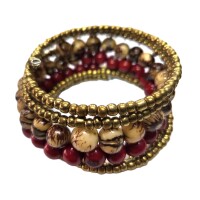 Red Jungle Spiral – Acai Seed Bracelet