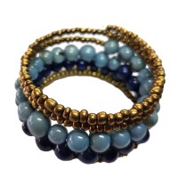 Sky Blue Spiral – Acai Seed Bracelet
