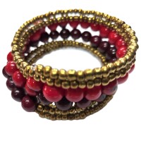 Crimson Violet Spiral – Acai Seed Bracelet