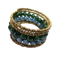 Fresh Aqua Spiral – Acai Seed Bracelet