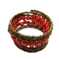 Classic Red Spiral – Acai Seed Bracelet