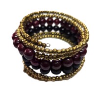 Deep Violet Spiral – Acai Seed Bracelet