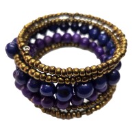 Soft Lilac Spiral – Acai Seed Bracelet
