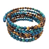 Sky Blue Natural Black Spiral – Mini Acai Bracelet