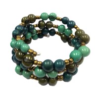 Emerald Dual Tone Spiral – Acai Seed Bracelet