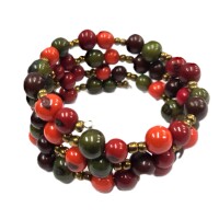 Tropical Flame Spiral – Acai Seed Bracelet