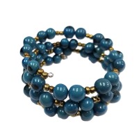 Deep Ocean Spiral – Acai Seed Bracelet