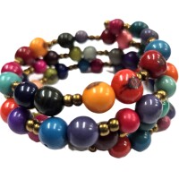 Pastel Energy Spiral – Acai Seed Bracelet