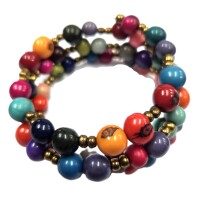 Pastel Energy Spiral – Acai Seed Bracelet