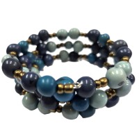 Ocean Breeze Spiral – Acai Seed Bracelet