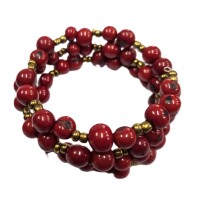 Classic Red Rhythm Spiral – Acai Seed Bracelet