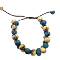 Coastal Natural Blue Adjustable – Acai Seed Bracelet