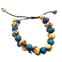 Coastal Natural Blue Adjustable – Acai Seed Bracelet