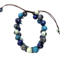 Blue Harmony Adjustable – Acai Seed Bracelet