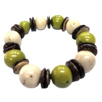 Green White Contrast – Tagua Bracelet