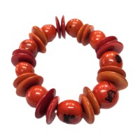 Sunset Orange Flow – Tagua Bracelet