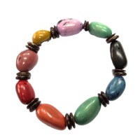 Artisan Color Flow – Tagua & Coconut Bracelet