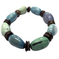 Ocean Gradient Flow – Tagua & Coconut Bracelet