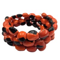 Bold Huayruro Statement Spiral – Seed Bracelet