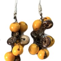 Golden Tropic – Handmade Tagua Earrings
